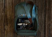 Load image into Gallery viewer, Yosemite National Park Camera Straps laying on backpack full of cameras
