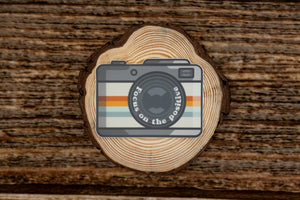 Focus on the positive Sticker wildtree sticker on wood background