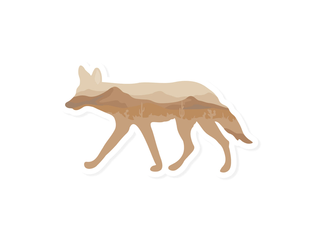 Wildtree coyote sticker white background